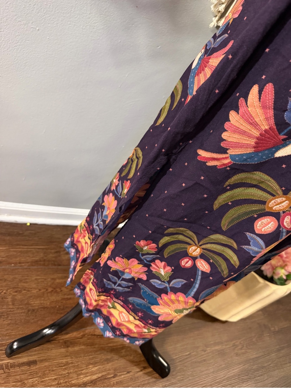 FARM Rio Purple Floral Midi Dress with Orange and Yellow Motifs - Picture 9 of 9
